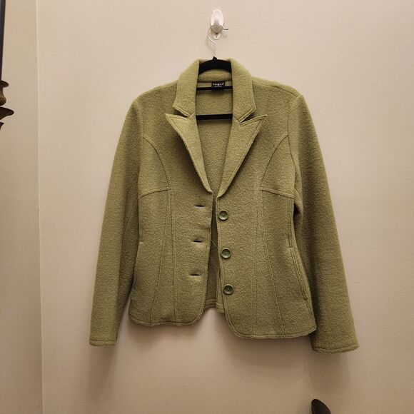 TRIBAL Brand 100% Wool Womens Olive Green Blazer Jacket Sz 6 Casual Business - Picture 1 of 8